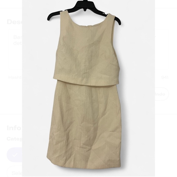 Banana Republic Cream Tiered Linen Mini Dress